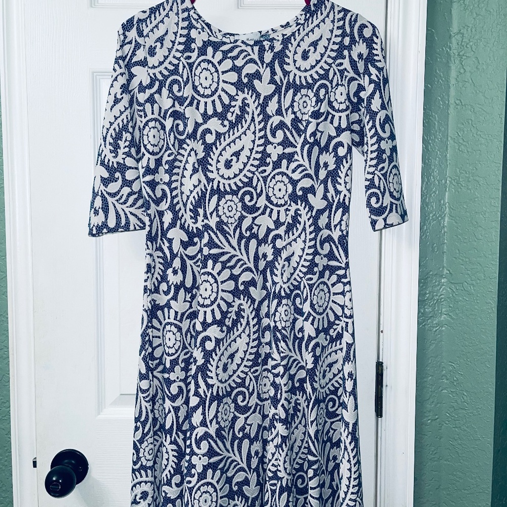 Parsley Navy Blue & White dress
